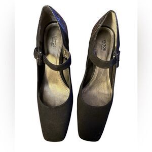 Victor Alfaro Preston Black Mary Jane High Heel Elegant Pump Square Toe Size 8
